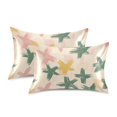 thumbnail image 1 of Yayeee Pillowcase Queen Size Set of 2 Satin Wrinkle Resistant Pillow Case, Pastel Pink Stars, 1 of 7