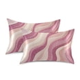 thumbnail image 1 of Yayeee Pillowcase Queen Size Set of 2 Satin Wrinkle Resistant Pillow Case, Pink Brown Pattern, 1 of 7