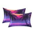 thumbnail image 1 of Yayeee Pillowcase Queen Size Set of 2 Satin Wrinkle Resistant Pillow Case, Pink Digital Art, 1 of 7