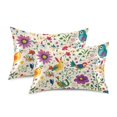 thumbnail image 1 of Yayeee Pillowcase Queen Size Set of 2 Satin Wrinkle Resistant Pillow Case, Purple Cartoon Animals, 1 of 8