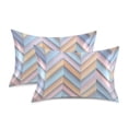 thumbnail image 1 of Yayeee Pillowcase Queen Size Set of 2 Satin Wrinkle Resistant Pillow Case, Purple Geometric, 1 of 8