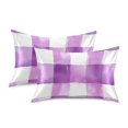 thumbnail image 1 of Yayeee Pillowcase Queen Size Set of 2 Satin Wrinkle Resistant Pillow Case, Purple and White Pattern, 1 of 7
