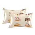 thumbnail image 1 of Yayeee Pillowcase Queen Size Set of 2 Satin Wrinkle Resistant Pillow Case, Red Cakes, 1 of 7
