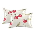 thumbnail image 1 of Yayeee Pillowcase Queen Size Set of 2 Satin Wrinkle Resistant Pillow Case, Red Cherry, 1 of 7