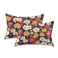 thumbnail image 1 of Yayeee Pillowcase Queen Size Set of 2 Satin Wrinkle Resistant Pillow Case, Red Floral, 1 of 8