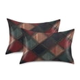 thumbnail image 1 of Yayeee Pillowcase Queen Size Set of 2 Satin Wrinkle Resistant Pillow Case, Red Tartan Pattern, 1 of 8