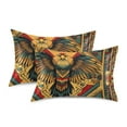 thumbnail image 1 of Yayeee Pillowcase Queen Size Set of 2 Satin Wrinkle Resistant Pillow Case, Retro Abstract Eagle, 1 of 8
