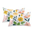 thumbnail image 1 of Yayeee Pillowcase Queen Size Set of 2 Satin Wrinkle Resistant Pillow Case, Retro Yellow Floral, 1 of 7