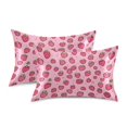 thumbnail image 1 of Yayeee Pillowcase Queen Size Set of 2 Satin Wrinkle Resistant Pillow Case, Strawberry Bliss, 1 of 8