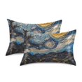 thumbnail image 1 of Yayeee Pillowcase Queen Size Set of 2 Satin Wrinkle Resistant Pillow Case, Swirling Starry Sky, 1 of 8