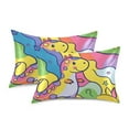 thumbnail image 1 of Yayeee Pillowcase Queen Size Set of 2 Satin Wrinkle Resistant Pillow Case, Vibrant Dinosaur, 1 of 8