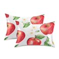 thumbnail image 1 of Yayeee Pillowcase Queen Size Set of 2 Satin Wrinkle Resistant Pillow Case, White Apple Pattern, 1 of 7