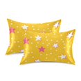 thumbnail image 1 of Yayeee Pillowcase Queen Size Set of 2 Satin Wrinkle Resistant Pillow Case, White Stars, 1 of 7