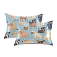 thumbnail image 1 of Yayeee Pillowcase Set of 2 Standard Size Wrinkle Resistant Pillow Case Soft Envelop Closure Blue Dog Pattern Cover Bedroom Decor, 1 of 7