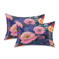 thumbnail image 1 of Yayeee Pillowcase Standard Size Set of 2 Satin Wrinkle Resistant Envelope Pillow Case, Beautiful Floral Pattern, 1 of 8
