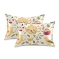 thumbnail image 1 of Yayeee Pillowcase Standard Size Set of 2 Satin Wrinkle Resistant Envelope Pillow Case, Birds Tea Time, 1 of 8