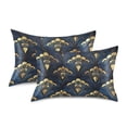 thumbnail image 1 of Yayeee Pillowcase Standard Size Set of 2 Satin Wrinkle Resistant Envelope Pillow Case, Blue Art Pattern, 1 of 8