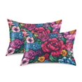 thumbnail image 1 of Yayeee Pillowcase Standard Size Set of 2 Satin Wrinkle Resistant Envelope Pillow Case, Charming Floral Pattern, 1 of 8