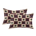 thumbnail image 1 of Yayeee Pillowcase Standard Size Set of 2 Satin Wrinkle Resistant Envelope Pillow Case, Checkered Stars Pattern, 1 of 8