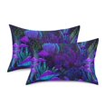 thumbnail image 1 of Yayeee Pillowcase Standard Size Set of 2 Satin Wrinkle Resistant Envelope Pillow Case, Dark Mushrooms Pattern, 1 of 8