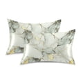 thumbnail image 1 of Yayeee Pillowcase Standard Size Set of 2 Satin Wrinkle Resistant Envelope Pillow Case, Gray Marble Pattern, 1 of 8