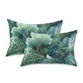 thumbnail image 1 of Yayeee Pillowcase Standard Size Set of 2 Satin Wrinkle Resistant Envelope Pillow Case, Green Forest Pattern, 1 of 8