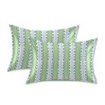 thumbnail image 1 of Yayeee Pillowcase Standard Size Set of 2 Satin Wrinkle Resistant Envelope Pillow Case, Green Stripe Pattern, 1 of 8