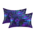 thumbnail image 1 of Yayeee Pillowcase Standard Size Set of 2 Satin Wrinkle Resistant Envelope Pillow Case, Night Mushrooms Pattern, 1 of 8