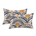 thumbnail image 1 of Yayeee Pillowcase Standard Size Set of 2 Satin Wrinkle Resistant Envelope Pillow Case, Orange Art Pattern, 1 of 8