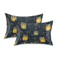 thumbnail image 1 of Yayeee Pillowcase Standard Size Set of 2 Satin Wrinkle Resistant Envelope Pillow Case, Orange Fireflies Pattern, 1 of 8