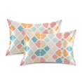 thumbnail image 1 of Yayeee Pillowcase Standard Size Set of 2 Satin Wrinkle Resistant Envelope Pillow Case, Pink Abstract Pattern, 1 of 8