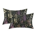 thumbnail image 1 of Yayeee Pillowcase Standard Size Set of 2 Satin Wrinkle Resistant Envelope Pillow Case, Purple Floral Pattern, 1 of 8