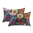 thumbnail image 1 of Yayeee Pillowcase Standard Size Set of 2 Satin Wrinkle Resistant Envelope Pillow Case, Vibrant Flowers Pattern, 1 of 8