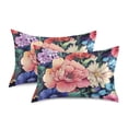 thumbnail image 1 of Yayeee Pillowcase Standard Size Set of 2 Satin Wrinkle Resistant Envelope Pillow Case, Vibrant Pink Floral Pattern, 1 of 8