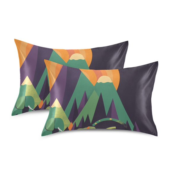 Yayeee Pillowcase Standard Size Set of 2 Satin Wrinkle Resistant Pillow Case, Abstract Animals