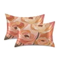 thumbnail image 1 of Yayeee Pillowcase Standard Size Set of 2 Satin Wrinkle Resistant Pillow Case, Abstract Orange Flowers, 1 of 8