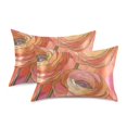 thumbnail image 1 of Yayeee Pillowcase Standard Size Set of 2 Satin Wrinkle Resistant Pillow Case, Abstract Pink Flowers, 1 of 8