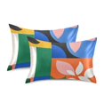 thumbnail image 1 of Yayeee Pillowcase Standard Size Set of 2 Satin Wrinkle Resistant Pillow Case, Abstract Plants, 1 of 7