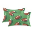 thumbnail image 1 of Yayeee Pillowcase Standard Size Set of 2 Satin Wrinkle Resistant Pillow Case, American Footballs, 1 of 8