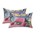 thumbnail image 1 of Yayeee Pillowcase Standard Size Set of 2 Satin Wrinkle Resistant Pillow Case, Art Cat, 1 of 7