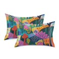 thumbnail image 1 of Yayeee Pillowcase Standard Size Set of 2 Satin Wrinkle Resistant Pillow Case, Art Plants, 1 of 7