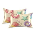 thumbnail image 1 of Yayeee Pillowcase Standard Size Set of 2 Satin Wrinkle Resistant Pillow Case, Beach Toys Pattern, 1 of 7