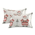 thumbnail image 1 of Yayeee Pillowcase Standard Size Set of 2 Satin Wrinkle Resistant Pillow Case, Beige Christmas Santa, 1 of 8
