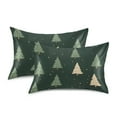 thumbnail image 1 of Yayeee Pillowcase Standard Size Set of 2 Satin Wrinkle Resistant Pillow Case, Beige Christmas Trees, 1 of 8