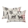 thumbnail image 1 of Yayeee Pillowcase Standard Size Set of 2 Satin Wrinkle Resistant Pillow Case, Beige Deer, 1 of 8