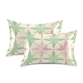 thumbnail image 1 of Yayeee Pillowcase Standard Size Set of 2 Satin Wrinkle Resistant Pillow Case, Beige Symmetrical Stars, 1 of 7