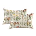 thumbnail image 1 of Yayeee Pillowcase Standard Size Set of 2 Satin Wrinkle Resistant Pillow Case, Beige Wildflowers, 1 of 8