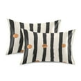 thumbnail image 1 of Yayeee Pillowcase Standard Size Set of 2 Satin Wrinkle Resistant Pillow Case, Black Abstract Stripes, 1 of 8