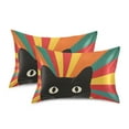 thumbnail image 1 of Yayeee Pillowcase Standard Size Set of 2 Satin Wrinkle Resistant Pillow Case, Black Cat, 1 of 7