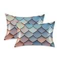thumbnail image 1 of Yayeee Pillowcase Standard Size Set of 2 Satin Wrinkle Resistant Pillow Case, Blue Art Pattern, 1 of 7